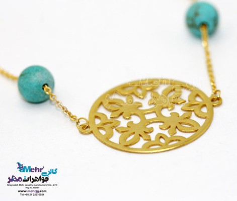 نمای دوم گردنبند طلا - طرح برگ