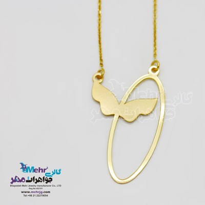 نمای دوم گردنبند طلا - طرح پروانه