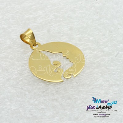 نمای دوم آویز طلا - طرح رخ