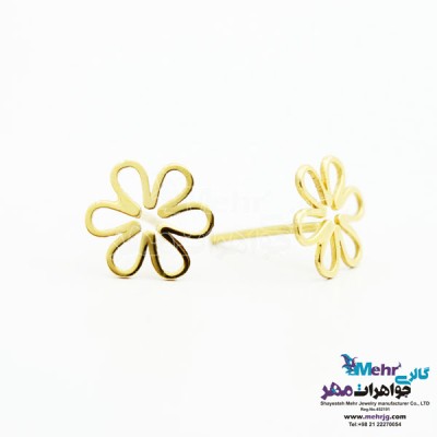 نمای دوم گوشواره طلا - طرح گل یاسمن