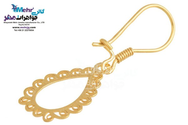 نمای دوم گوشواره طلا - طرح اسلیمی