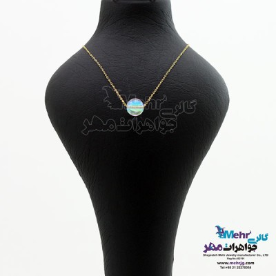 نمای دوم گردنبند طلا - طرح حباب هفت رنگ