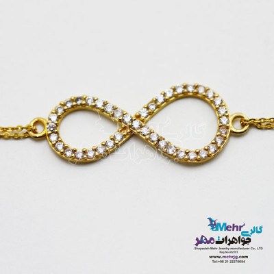 نمای دوم دستبند طلا - طرح بینهایت