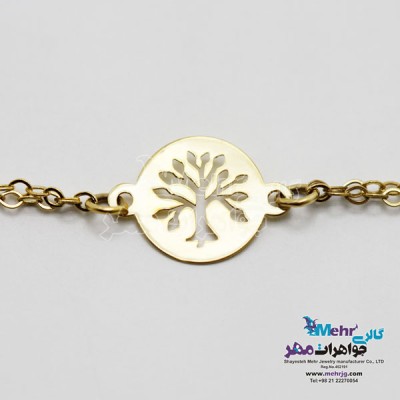 نمای دوم دستبند طلا - طرح درخت زندگی