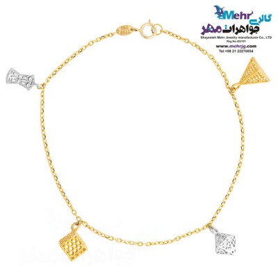 نمای دوم دستبند طلا - طرح توری