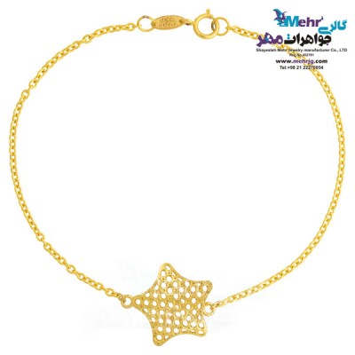 نمای دوم دستبند طلا - طرح ستاره توری