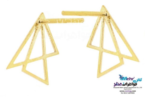 نمای دوم گوشواره طلا - طرح هندسی