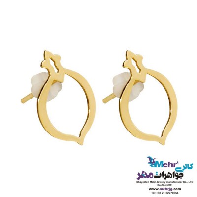 نمای دوم گوشواره طلا - طرح اسلیمی