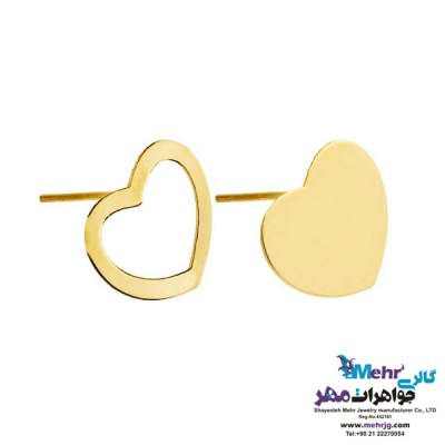 نمای دوم گوشواره طلا - طرح قلب