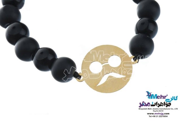 نمای دوم دستبند طلا و سنگ - طرح استیکر