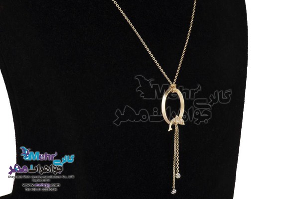 نمای دوم گردنبند طلا - طرح دلفین