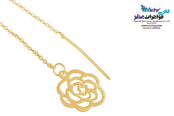 نمای دوم گوشواره طلا - طرح گل