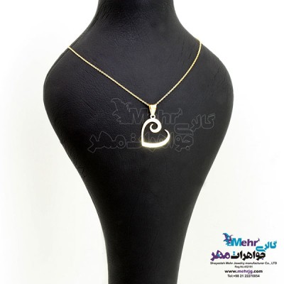 نمای دوم آویز طلا - طرح قلب اسپیرال