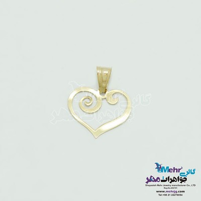 نمای دوم نیم ست طلا - آویز و گوشواره - طرح قلب اسپیرال