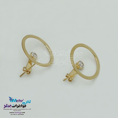 نمای دوم گوشواره طلا - طرح دایره