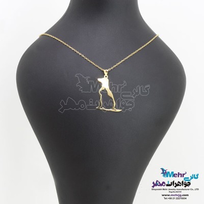 نمای دوم آویز طلا - طرح گربه سگ