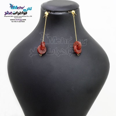 نمای دوم گوشواره طلا - سنگ عقیق