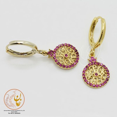 نمای دوم گوشواره طلا - طرح انار
