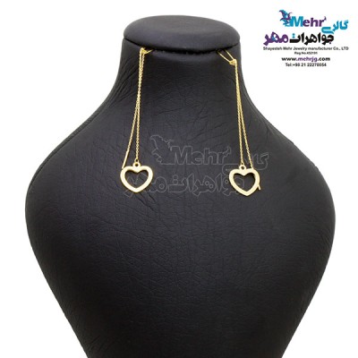 نمای دوم گوشواره طلا - طرح قلب