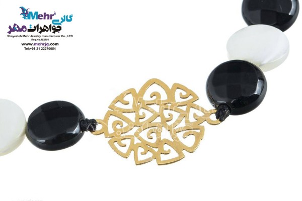نمای دوم دستبند طلا و سنگ - طرح اسلیمی