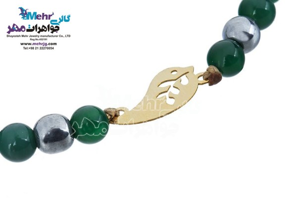 نمای دوم دستبند طلا و سنگ - طرح پرنده