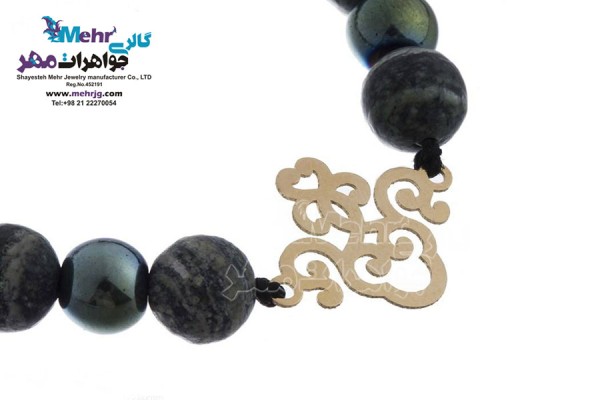 نمای دوم دستبند طلا و سنگ - طرح اسلیمی