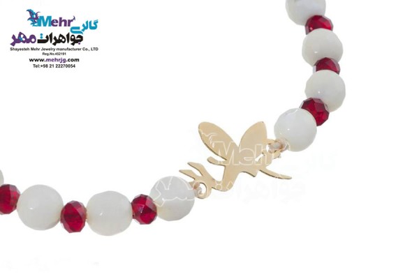 نمای دوم دستبند طلا و سنگ - طرح تینکربل