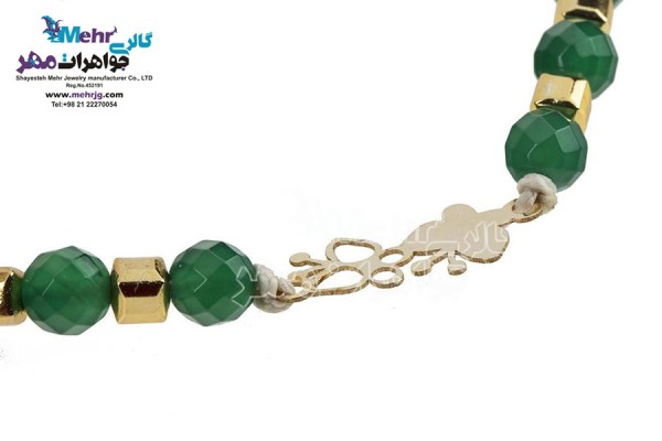نمای دوم دستبند طلا و سنگ - طرح پروانه
