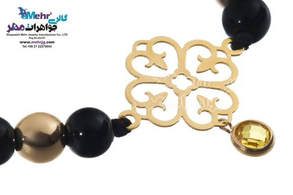 نمای دوم دستبند طلا و سنگ - طرح اسلیمی