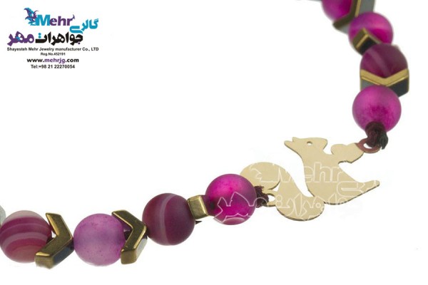 نمای دوم دستبند طلا و سنگ - طرح سنجاب