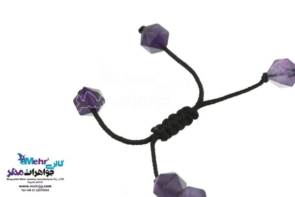 نمای دوم دستبند طلا و سنگ - طرح پروانه