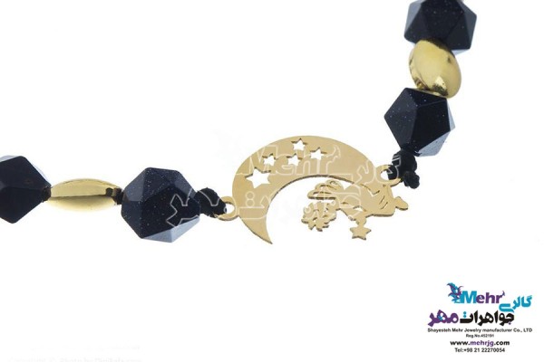 نمای دوم دستبند طلا و سنگ - طرح شازده کوچولو