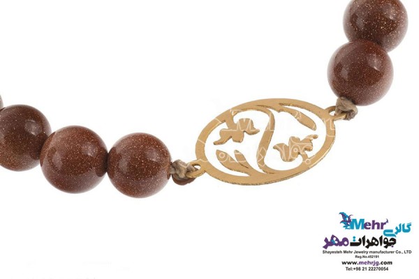 نمای دوم دستبند طلا و سنگ - طرح گل لاله