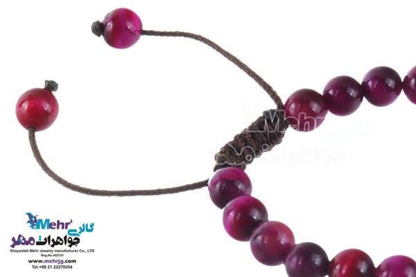 نمای دوم دستبند طلا و سنگ - طرح قطار
