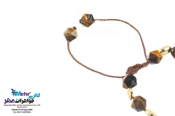 نمای دوم دستبند طلا و سنگ - طرح الماس