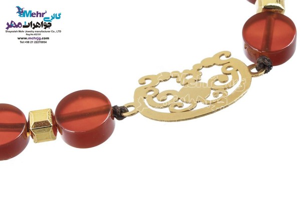 نمای دوم دستبند طلا و سنگ - طرح اسلیمی