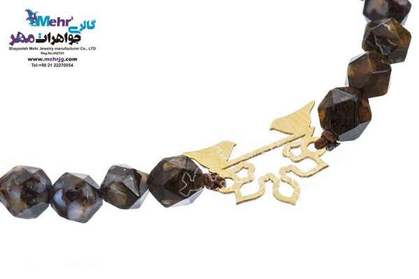نمای دوم دستبند طلا و سنگ - طرح سنتی