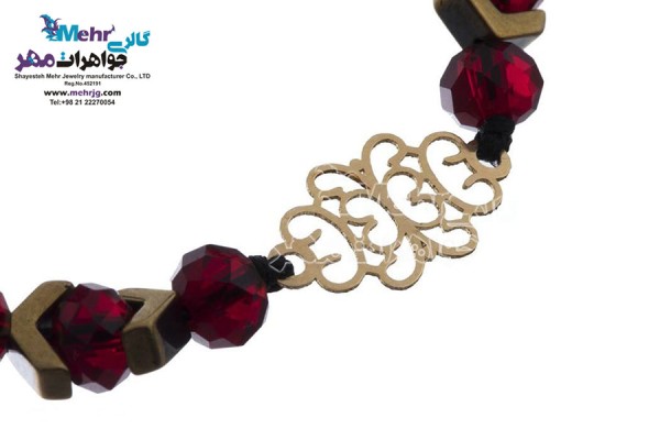 نمای دوم دستبند طلا و سنگ - طرح پروانه