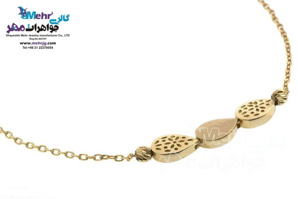 نمای دوم دستبند طلا - طرح اشک