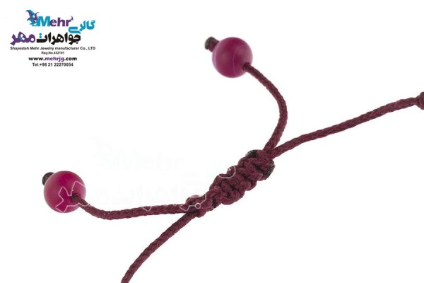 نمای دوم دستبند طلا و سنگ - طرح تاج