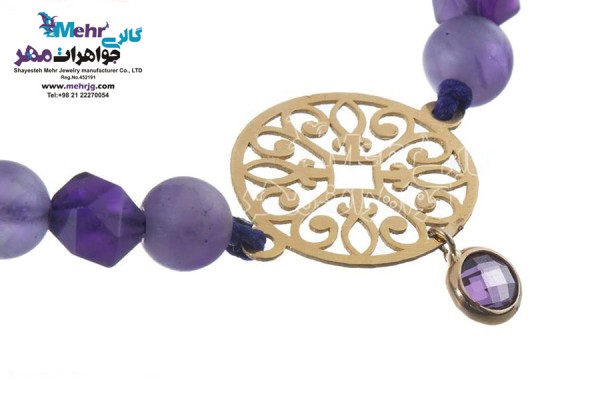 نمای دوم دستبند طلا و سنگ - طرح اسلیمی