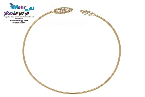 نمای دوم دستبند النگویی طلا - طرح شبدر چهار برگ