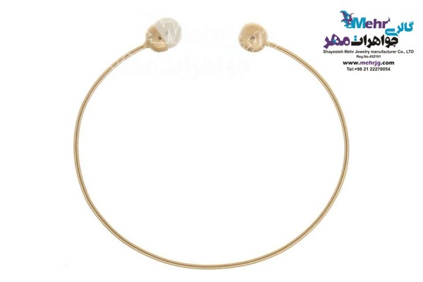 نمای دوم دستبند النگویی طلا - طرح مروارید نشان