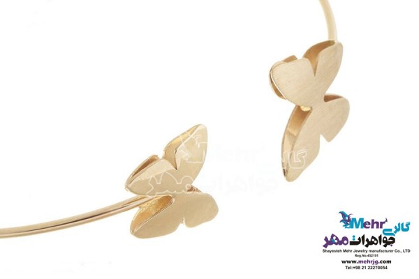 نمای دوم دستبند النگویی طلا - طرح پروانه