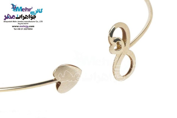 نمای دوم دستبند النگویی طلا - طرح بی‌نهایت