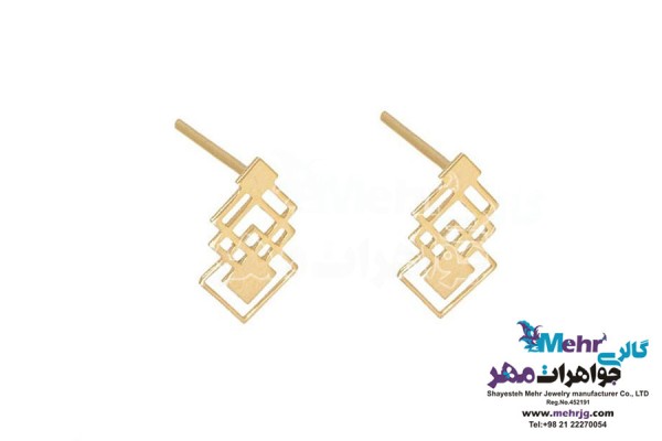 نمای دوم گوشواره طلا - طرح هندسی