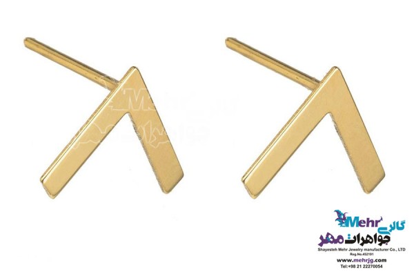 نمای دوم گوشواره طلا - طرح پیکان