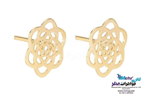 نمای دوم گوشواره طلا - طرح گل