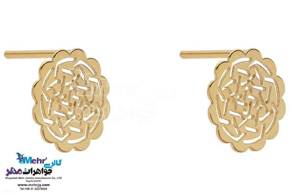 نمای دوم گوشواره طلا - طرح اسلیمی