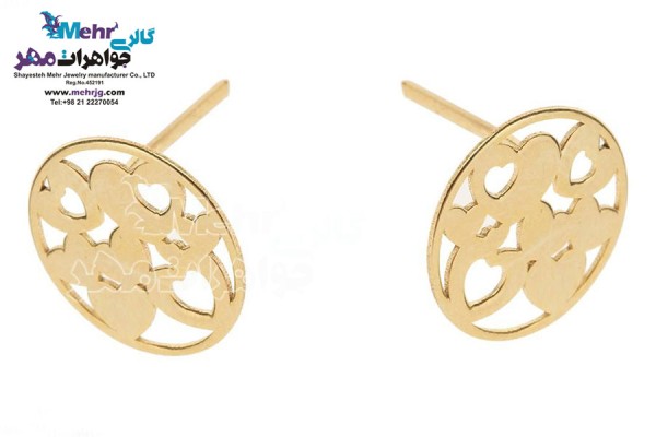 نمای دوم گوشواره طلا - طرح قلب
